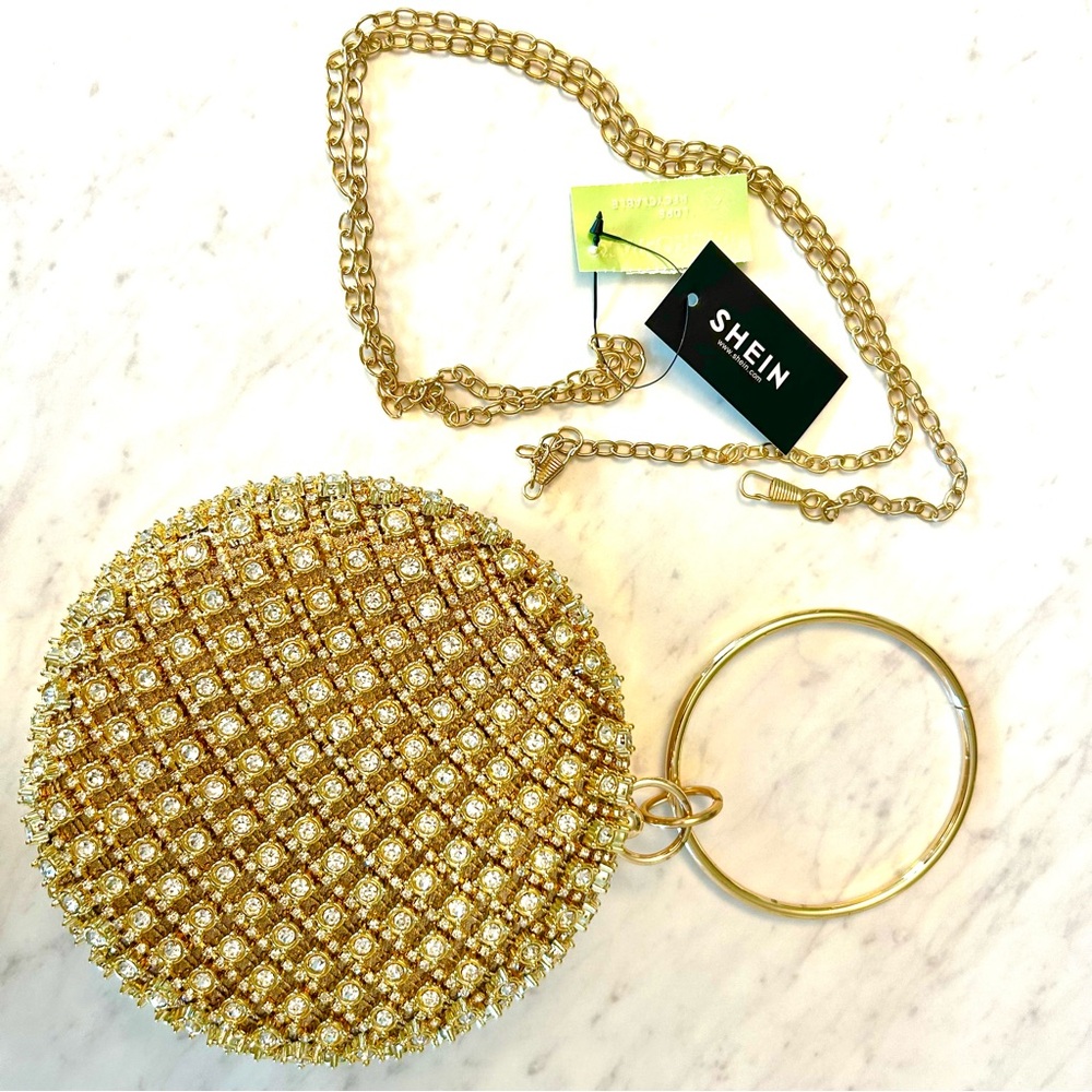 Chic Gold Rhinestone Beaded Bag NWT - Picture 5 of 5